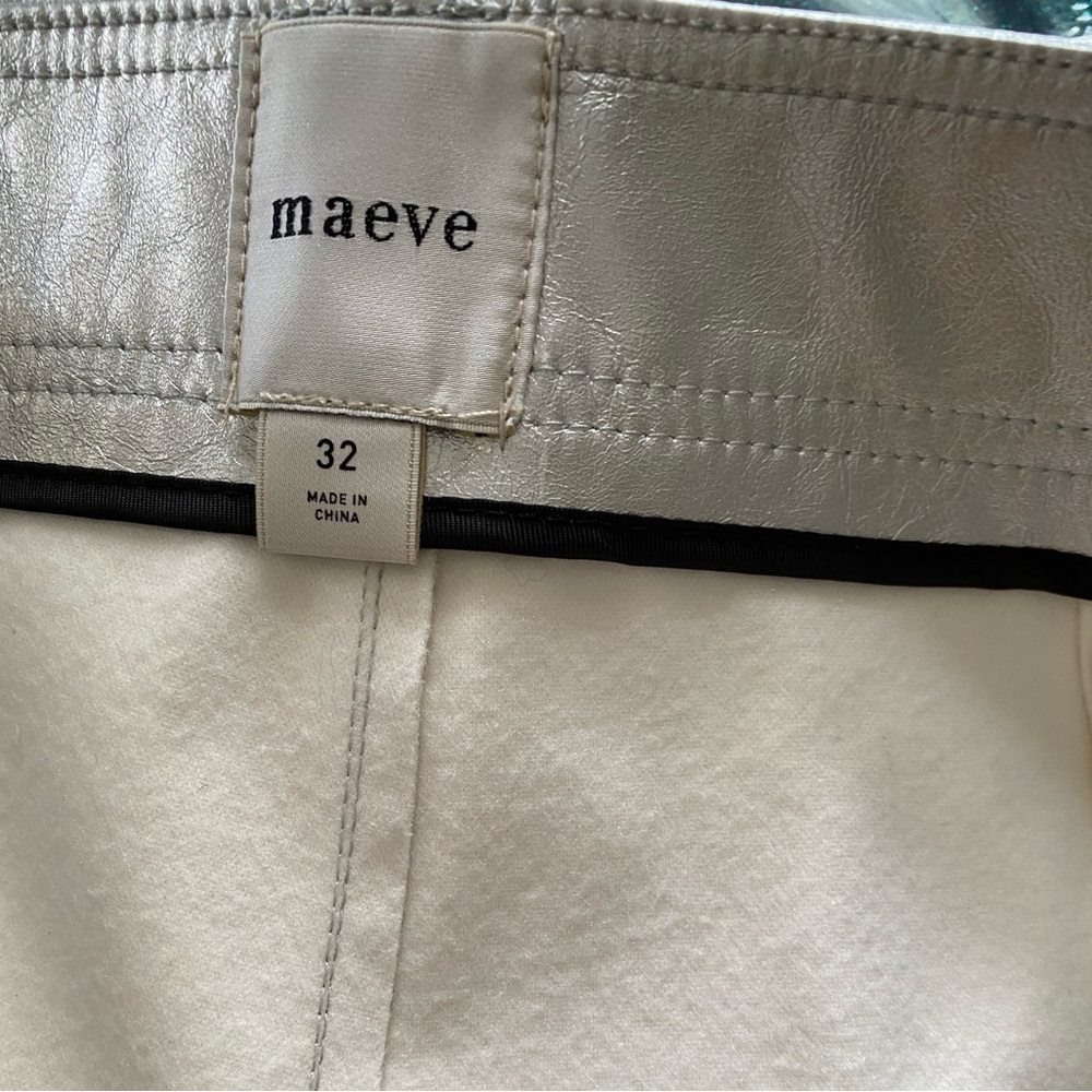 Anthropologie The Ettie High-Rise Crop Wide-Leg Pants by Maeve: Metallic 32 new - Picture 6 of 7